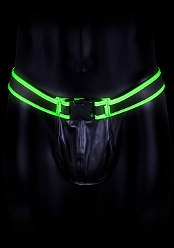 Buckle Jock Strap - GitD - Neon Green/Black - S/M